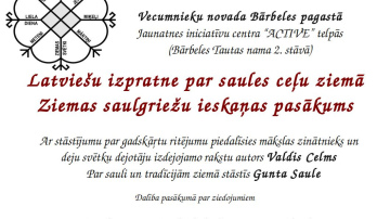 Ziemas saulgriežu ieskaņas pasākums Bārbelē ar Valdi Celmu