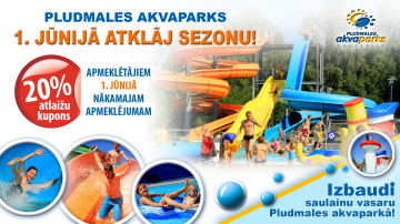 Ventspils Pludmales akvaparks 1. jūnijā atklās 13. sezonu.