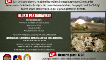 Zemessardze iepazīstinās ar dienesta iespējām Daugavpils biedrības “Erfolg” rīkotajā pasākumā 