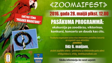 Latgales zoodārzā notiks pasākums visai ģimenei  „ZOOMAIFEST”