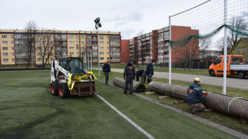 Pārventas sporta kompleksā noris apjomīgi rekonstrukcijas un būvniecības darbi