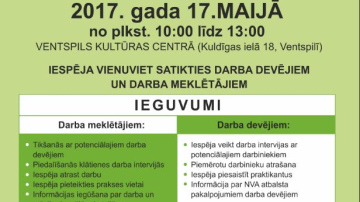 17.maijā Ventspils Kultūras centrā norisināsies NVA Vakanču gadatirgus