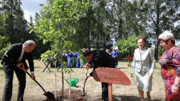 Valsts prezidents Vienības birzī pie Staburaga iestāda ozolu