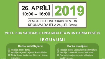 NVA aicina darba devējus pieteikties dalībai Vakanču gadatirgū Jelgavā