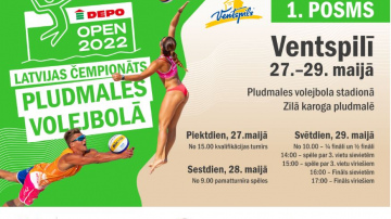Latvijas čempionāts pludmales volejbolā  “DEPO Open 2022” sāksies Ventspilī