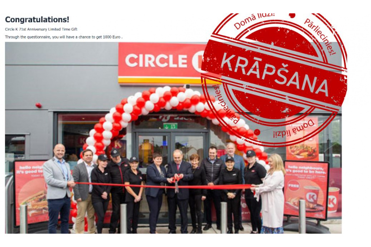 Krāpnieki izplata viltus loterijas “Swedbank”, “Circle K” un, iespējams, citu uzņēmumu vārdā