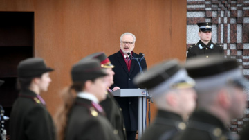 Valsts prezidenta Egila Levita uzruna Komunistiskā genocīda upuru piemiņas dienā pie memoriāla “Vēstures taktīla”