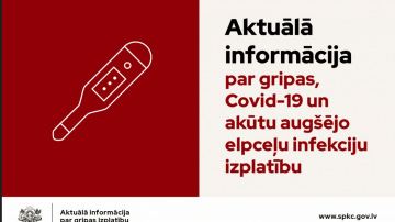 Saslimstība ar gripu turpina samazināties, savukārt ar Covid-19 - palielinās