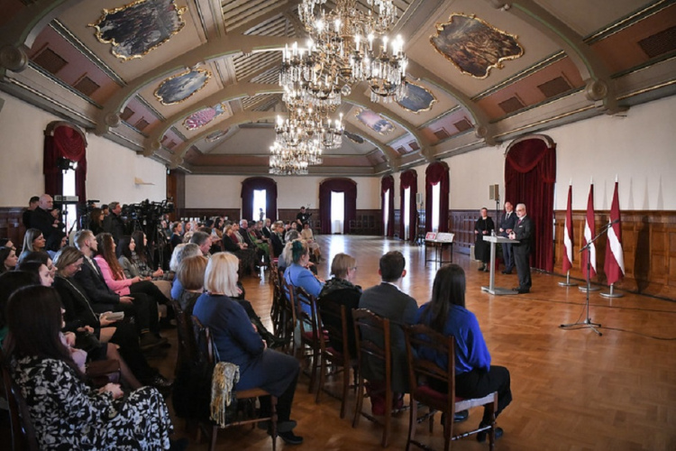 Valsts prezidenta Egila Levita uzruna, tiekoties ar Lielās Talkas koordinatoriem un atbalstītājiem Rīgas pilī