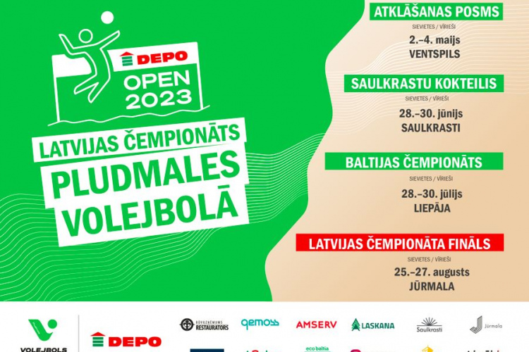 Latvijas čempionāts pludmales volejbolā četru posmu garumā sāksies jūnijā
