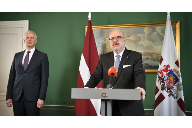 FOTO/VIDEO: Valsts prezidenta Egila Levita un Ministru prezidenta Krišjāņa Kariņa kopīga preses konference
