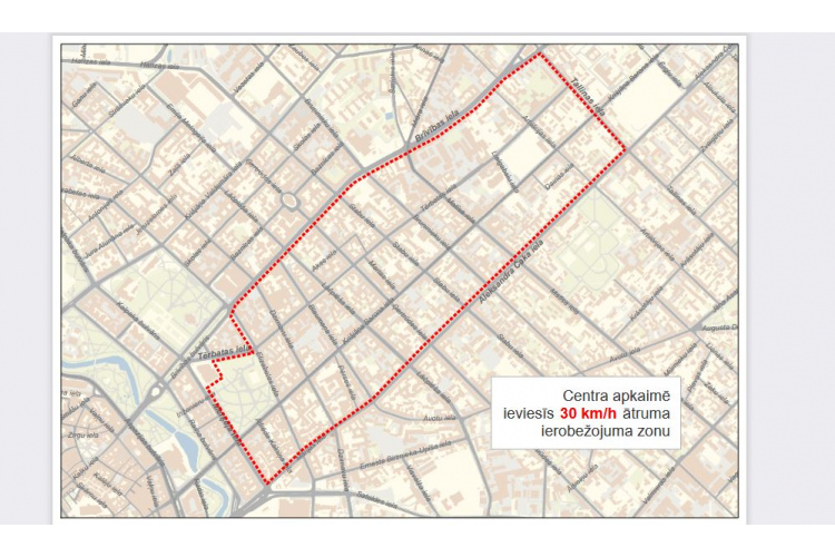 Rīgas centra apkaimē ieviesīs 30 km/h ātruma ierobežojuma zonu