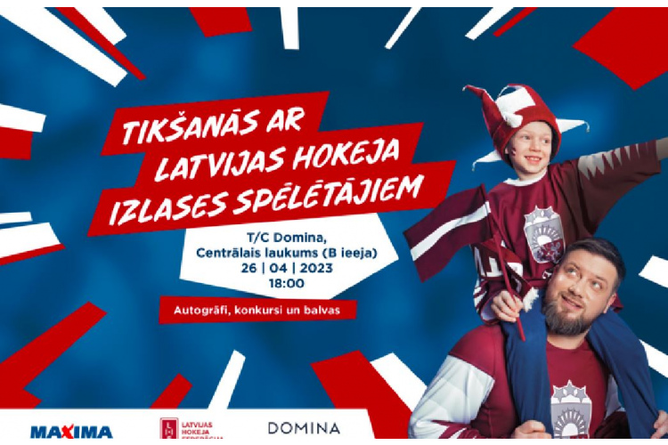 26. aprīlī notiks tikšanās ar Latvijas hokeja izlases spēlētājiem