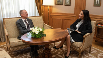 Ārlietu ministrs Edgars Rinkēvičs Rīgā uzņem Lihtenšteinas ārlietu ministri Dominiku Hasleri