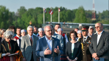 Valsts prezidenta Egila Levita uzruna Dziesmu svētku cildinājuma akmens svinīgajā atklāšanas pasākumā