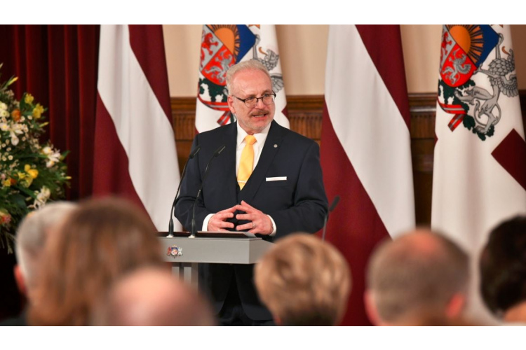 Valsts prezidenta Egila Levita uzruna Latvijas valsts augstāko apbalvojumu pasniegšanas ceremonijā