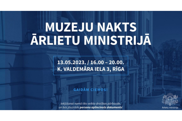 Ārlietu ministrija atver sava nama durvis Muzeju naktī