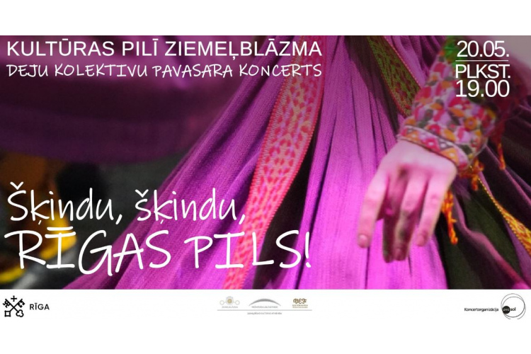 Kultūras pils “Ziemeļblāzma” lielajā zālē deju kolektīvu pavasara koncerts “Šķindu, šķindu, Rīgas pils!”