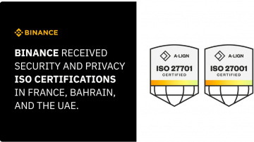 Binance saņem starptautiskos ISO drošības un privātuma sertifikātus