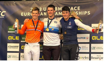 Langmanis izcīna zeltu, Stūriška sudrabu UEC EČ BMX junioru grupās