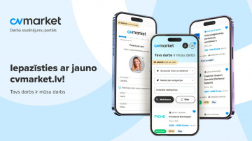 "Darba sludinājumu portāls cvmarket.lv nācis klajā ar atjaunotu platformu un zīmola identitāti"
