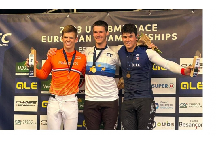 Langmanis izcīna zeltu, Stūriška sudrabu UEC EČ BMX junioru grupās