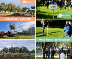 RĪGAS MEŽI projektā “Meža dienas 2023” Lucavsalā iestāda 86 krūmiņus un izglīto skolēnus par apstādījumu nozīmi pilsētā