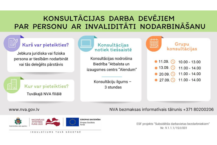 Darba devējiem, kuri nodarbina vai plāno nodarbināt cilvēkus ar invaliditāti