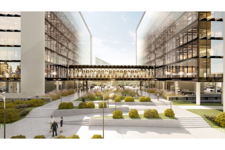 Jaunās “Elemental Business Centre” ēkas – pirmās Latvijā, kuras savienos parametriskā fasāde