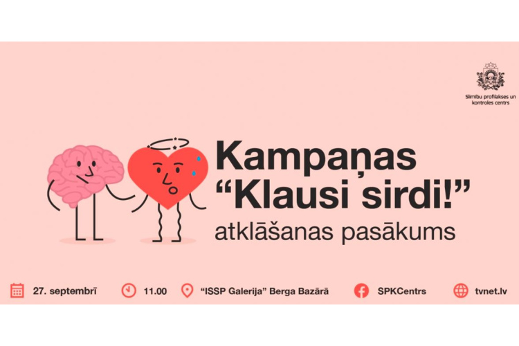 SPKC uzsāk kampaņu “Klausi sirdi!”, pievēršot uzmanību infarkta riskiem un simptomiem