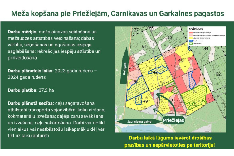 RĪGAS MEŽI veiks meža kopšanas darbus mežaudzē Carnikavas un Garkalnes pagastos