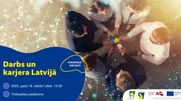 18. oktobrī – NVA tiešsaistes darba diena „Darbs un karjera Latvijā”, darba devēju un darba meklētāju pieteikšanās turpi