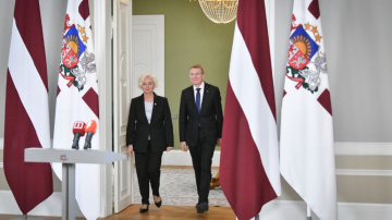 Valsts prezidenta Edgara Rinkēviča un Saeimas priekšsēdētājas Daigas Mieriņas tikšanās un preses konference