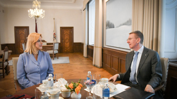 FOTO/VIDEO: Valsts prezidenta Edgara Rinkēviča un Ministru prezidentes Evikas Siliņas preses konference