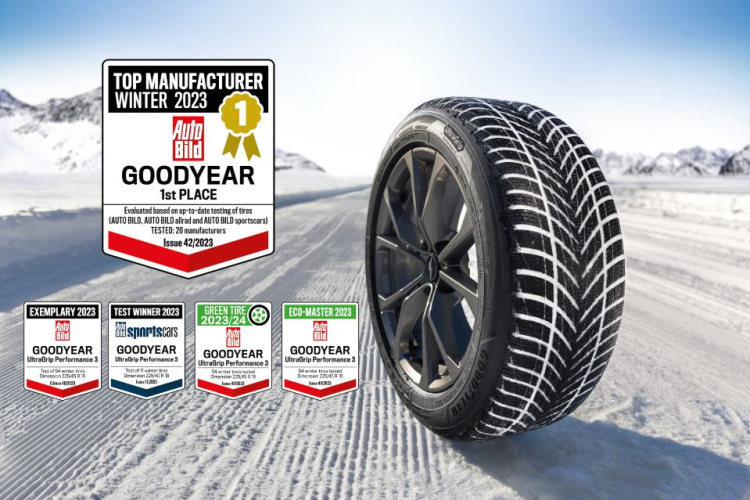 Goodyear atzīts par 2023. gada labāko automobiļu ziemas riepu ražotāju