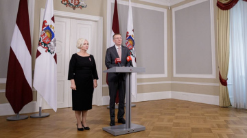 Valsts prezidenta Edgara Rinkēviča un Saeimas priekšsēdētājas Daigas Mieriņas tikšanās un preses konference