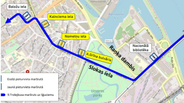 No 21. novembra būs izmaiņas 9. trolejbusa maršrutā virzienā uz Iļģuciemu