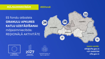 ES fondu atbalstam granulu apkures katlu uzstādīšanai mājsaimniecībās pieteikti 115 projekti