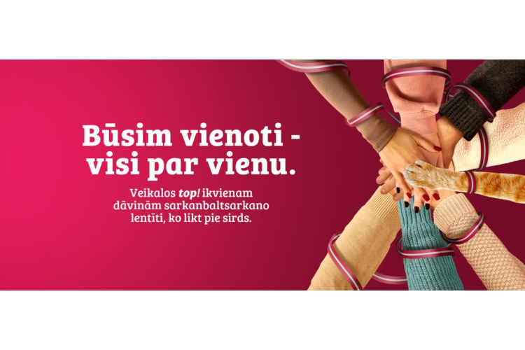 Veikalu tīkls top! valsts svētkos jau desmito gadu dāvinās sarkanbaltsarkanās lentītes, ko nēsāt pie sirds