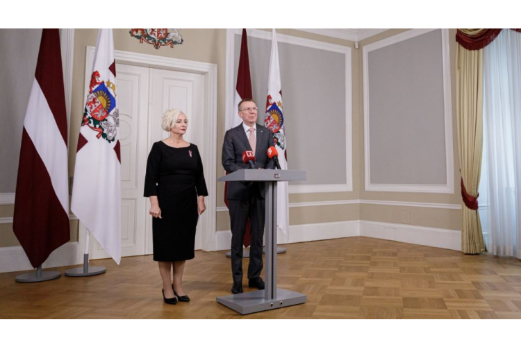 Valsts prezidenta Edgara Rinkēviča un Saeimas priekšsēdētājas Daigas Mieriņas tikšanās un preses konference