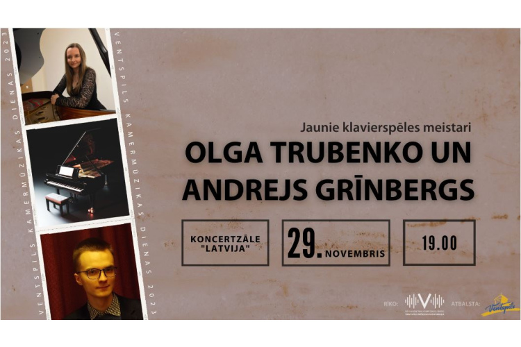 Ventspils kamermūzikas dienas – jaunie klavierspēles meistari Olga Trubenko & Andrejs Grīnbergs