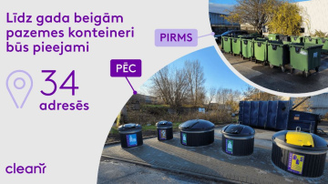 Līdz gada beigām iedzīvotājiem būs pieejami pazemes konteineri 34 adresēs