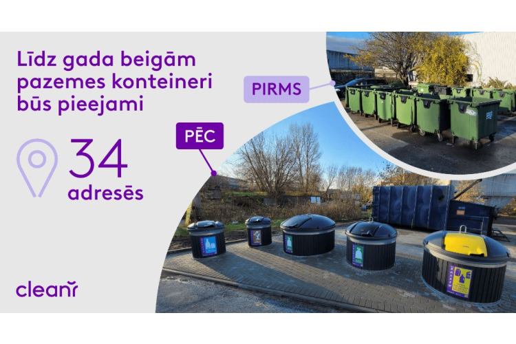 Līdz gada beigām iedzīvotājiem būs pieejami pazemes konteineri 34 adresēs
