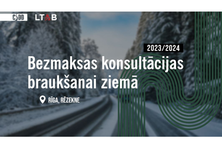 Arī šogad CSDD aicina autovadītājus uz bezmaksas ziemas braukšanas konsultācijām