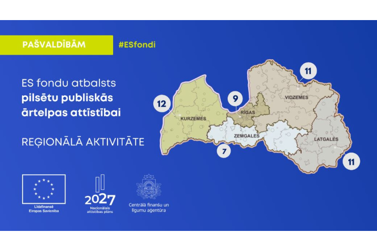 Pašvaldības iesniegušas 50 projektus publiskās ārtelpas attīstībai
