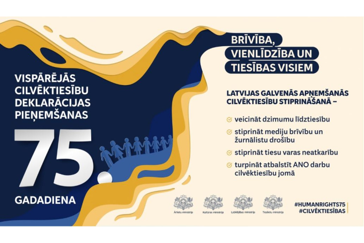 ANO Vispārējās cilvēktiesību deklarācijas gadadienā Latvija apņemas stiprināt cilvēktiesību ievērošanu