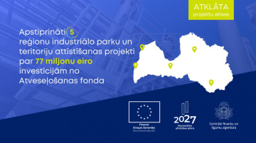 Apstiprināti pieci reģionu industriālo parku un teritoriju attīstīšanas projekti