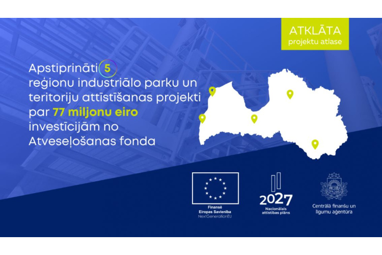 Apstiprināti pieci reģionu industriālo parku un teritoriju attīstīšanas projekti