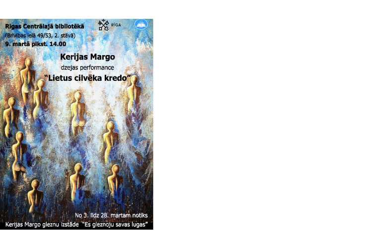 Kerijas Margo gleznu izstāde “Es gleznoju savas lugas” un performance