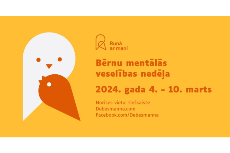 Norisinās jau ceturtā Biedrības “Debesmanna” rīkotā Bērnu mentālās veselības nedēļa “Runā ar mani”